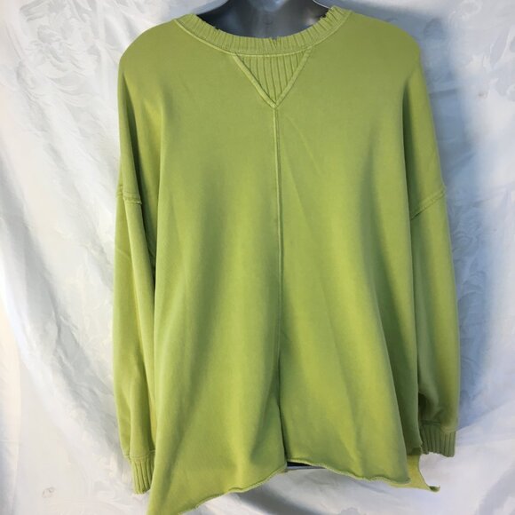 Aerie Lime Green Distressed Pullover Staying Kind Feeling Cool Sz XS Sweatshirt - Picture 6 of 16